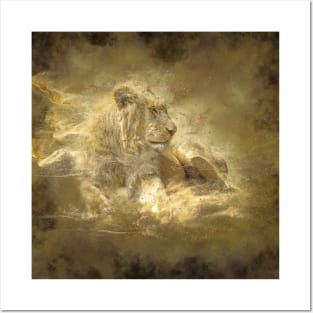 Lion Animal Wildlife Jungle Nature Safari Adventure Discovery Africa Digital Painting Posters and Art